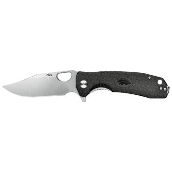 Navaja Honey Badger Flipper Medium Black con hoja de acero 8Cr13MoV de 8.1 cm y empuñadura de FRN de 8.5 cm
