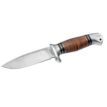 Cuchillo Böker Magnum 02MB726 Leatherneck Hunter con hoja de acero 440A de 11.2 cm y empuñadura de Cuero de 11.4 cm