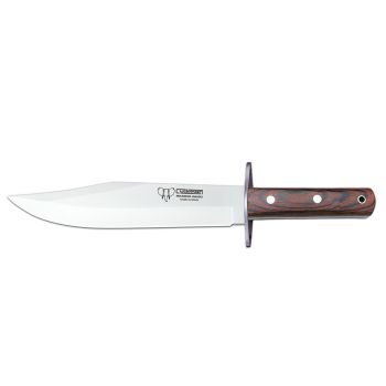 Cuchillo Cudeman 106-R JBK-I hoja de acero inoxidable MoVa de 25 cm, empuñadura de estamina roja pulida de 13 cm
