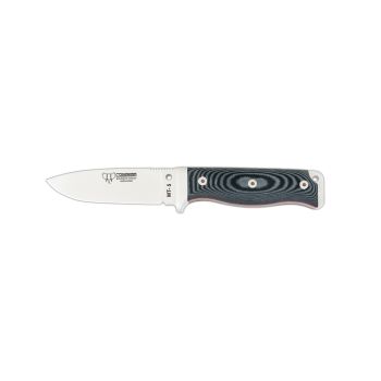 Cuchillo Cudeman 120-MC* MT-5 hoja de acero inoxidable MoVa 1.4116 de 11 cm empuñadura de micarta negra de 11,5 cm funda de cuero