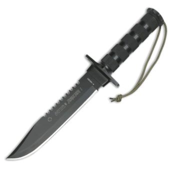 Cuchillo AITOR JUNGLE KING I NEGRO con hoja de acero inox X42 de 20
