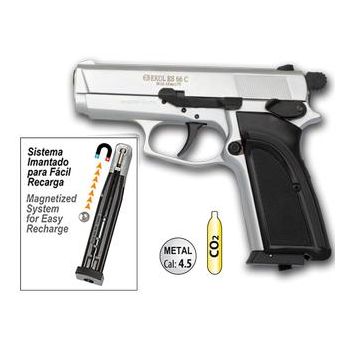 Pistola CO2 Blanca Cal 4 EKOL ES 66 C 