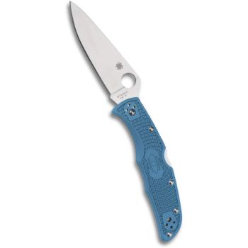 Navaja EDC Spyderco Endura 4 FRN C10FPBL con hoja de acero VG-10 de 9,6  cm filo liso y empuñadura de FRN Azul de 12,7 cm