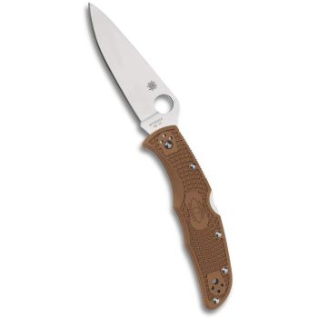Navaja EDC Spyderco Endura 4 FRN C10FPBN con hoja de acero VG-10 de 9,6  cm filo liso y empuñadura de FRN Marrón de 12,7 cm