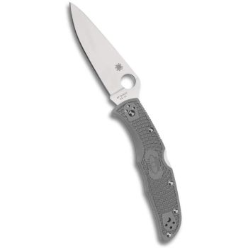 Navaja EDC Spyderco Endura 4 FRN C10FPGY con hoja de acero VG-10 de 9,6  cm filo liso y empuñadura de FRN gris de 12,7 cm