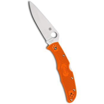 Navaja EDC Spyderco Endura 4 FRN C10FPOR con hoja de acero VG-10 de 9,6  cm filo liso y empuñadura de FRN naranja de 12,7 cm