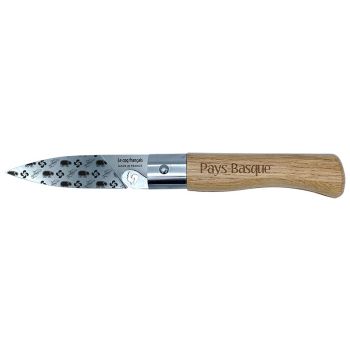 Navaja Le Coq Basque con hoja de acero Z40C13 (inox) de 8.5 cm y empuñadura de Roble de 11.1 cm