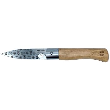 Navaja Le Coq Savoyard con hoja de acero Z40C13 (inox) de 8.5 cm y empuñadura de Roble de 11.1 cm