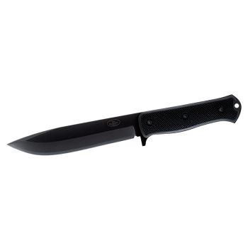 Cuchillo Fällkniven Expedition A1x Negro con hoja de acero Lam. CoS de 16.0 cm y empuñadura de Thermorun (material de polímero resistente) de 12.1 cm