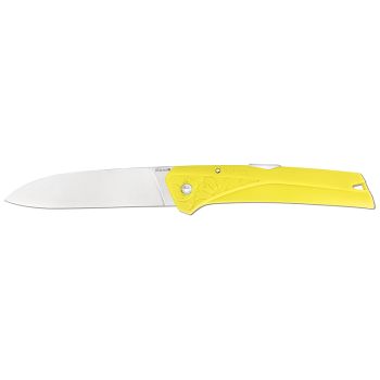 Navaja Florinox Kiana – Amarillo con hoja de acero Acero inoxidable X35Cr16N de 8.7 cm y empuñadura de poliamida y fibra de vidrio de 11.3 cm