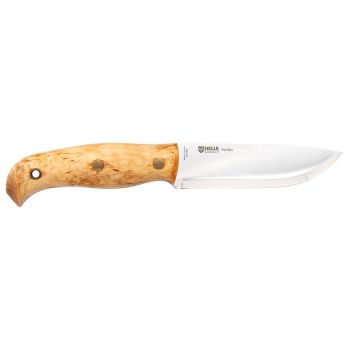 Cuchillo nórdico HELLE 200671 Nordlys con hoja de acero Acero inoxidable 14C28N de 12.3 cm y empuñadura de Abedul rizado de 12.4 cm