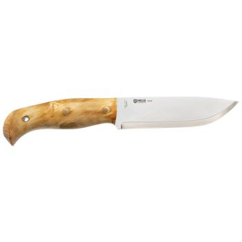 Cuchillo nórdico HELLE 201670 Nord Sleipner / con hoja de acero Uddeholm Sleipner de 14.7 cm y empuñadura de Abedul rizado y fibra vulcanizada de 13.7 cm