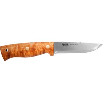 Cuchillo nórdico HELLE 300 Temagami con hoja de acero H3LCA Carbon de 11.0 cm y empuñadura de Abedul de 12.0 cm