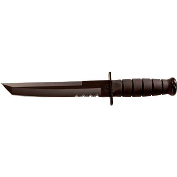 Cuchillo KA-BAR Black Tanto Mixto 1245 con hoja de acero acero 1095CV de 20.30 cm y empuñadura de kraton de 12.20 cm