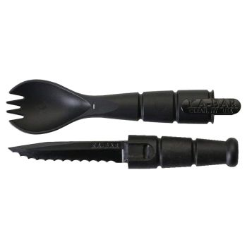 Cuchillo KA-BAR y tenedor táctico 9909 con hoja de acero nan de 6.40 cm y empuñadura de poliamida de 8.80 cm