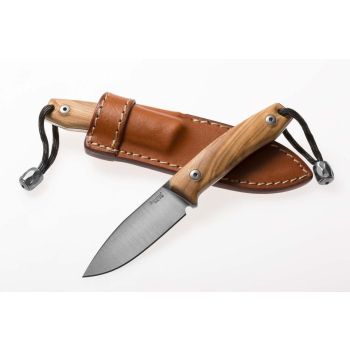 Cuchillo italiano LIONSTEEL M1 UL con hoja de acero M390 de 7,4 cm y empuñadura de madera de olivo de 10 cm