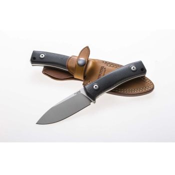 Cuchillo italiano LIONSTEEL M4 G10 con hoja de acero M390 de 9,5 cm y empuñadura de G-10 negro de 11 cm