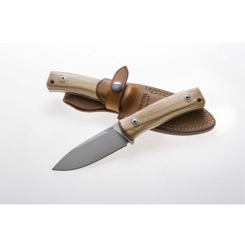 Cuchillo italiano LIONSTEEL M4 UL con hoja de acero M390 de 9,5 cm y empuñadura de madera de olivo de 11 cm