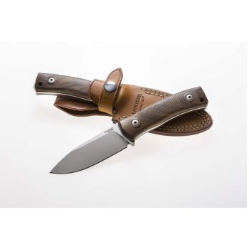 Cuchillo italiano LIONSTEEL M4 WN con hoja de acero M390 de 9,5 cm y empuñadura de madera de nogal de 11 cm