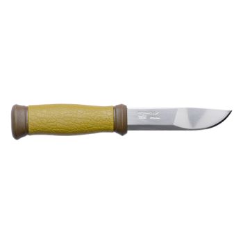 Cuchillo morakniv 2000 con hoja de acero 12C27 (inox) de 10.9 cm y empuñadura de Caucho de 11.5 cm