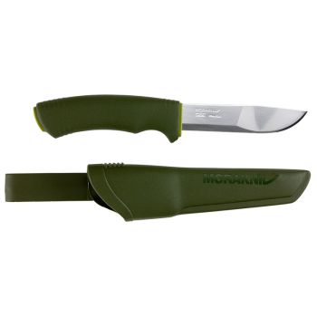 Cuchillo Morakniv Bushcraft Forest con hoja de acero 12C27 (inox) de 10.9 cm y empuñadura de Caucho de 12.3 cm