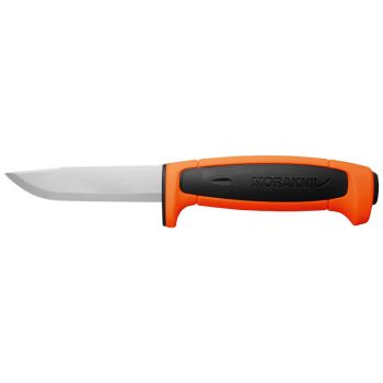 Cuchillo Morakniv Basic 546 Naranja con hoja de 9 cm en acero carbono y empuñadura de Goma de 11.6 cm