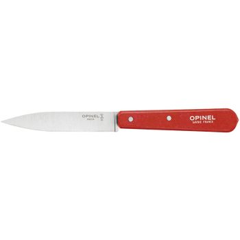 Cuchillo de mesa Opinel Office Nº112 Rojo con hoja de acero Inox de 10.0 cm y empuñadura de Madera de Carpe de 9.2 cm