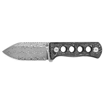 Cuchillo Canary con hoja de acero Damasco de 6.3 cm y empuñadura de Aluminio de 7.0 cm