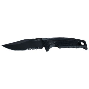 Cuchillo SOG Recondo FX - Negro  con hoja de acero Acero 440C Criogénico de 11.7 cm y empuñadura de Caucho de 12.7 cm