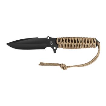 Cuchillo TB OUTDOOR Maraudeur Paracord 550 Liso - Coyote con hoja de acero Acero MOX de 11.3 cm y empuñadura de Paracord de 13.3 cm