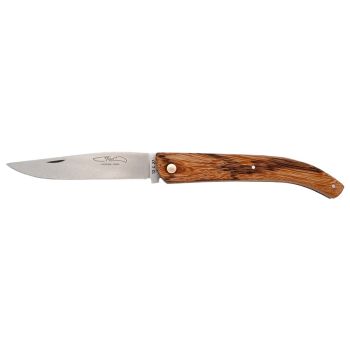 Navaja TMC Complice, madera de serpiente con hoja de acero 12C27 de 12.0 cm y empuñadura de Madera de serpiente de 10.0 cm
