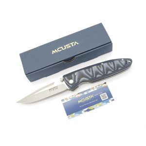 Navaja Mcusta Classic wave con hoja de acero VG-10 y empuñadura de micarta azul