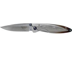 Navaja Mcusta Shinra con hoja de acero Damasco y empuñadura de Damasco