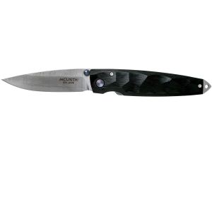 Navaja Mcusta Shinra Emotion con hoja de acero Damasco y empuñadura de Damasco