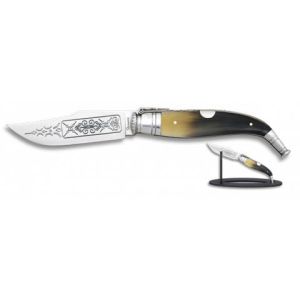Navaja Clasica Lujo Nº1 con hoja de acero 3Cr13Mov de 9.20 cm y empuñadura de Asta de Toro de 12.00 cm