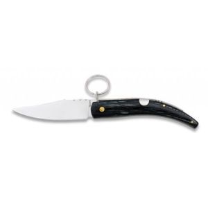 Navaja Clásica Con Anilla con hoja de acero Inoxidable de 8.30 cm y empuñadura de estamina Azul de 10.70 cm