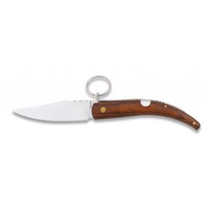 Navaja Clásica Con Anilla con hoja de acero Inoxidable de 8.30 cm y empuñadura de estamina Roja de 10.70 cm