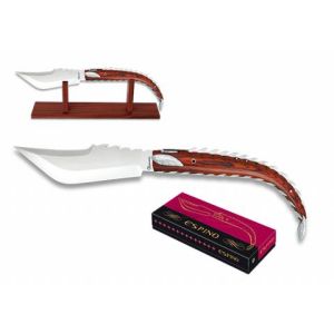 Navaja espino con hoja de acero 3Cr13Mov de 22,5 cm y empuñadura de estamina roja y aluminio