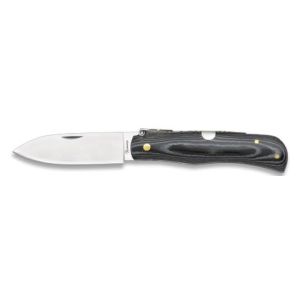 Navaja con hoja de acero Carbono de 8.30 cm y empuñadura de estamina/Negro de 11.00 cm