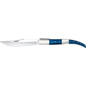 Navaja Árabe con hoja de acero 3Cr13Mov de 21.80 cm y empuñadura de estamina Azul / acero inox de 26.20 cm