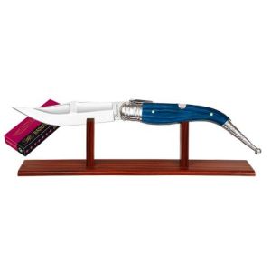 Navaja Bandolera Gigante con hoja de acero 3CR13MOV de 22.00 cm y empuñadura de estamina Azul de 29.00 cm