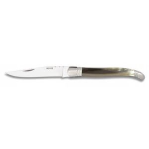 Navaja Laguiole con hoja de acero Inox de 9.60 cm y empuñadura de Asta auténtica de 11.80 cm