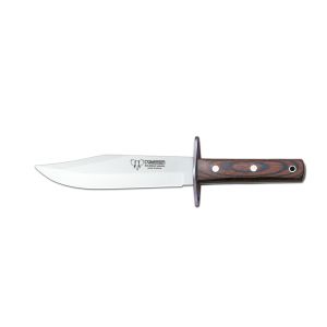 Cuchillo Cudeman 107-R JBK-II hoja de acero inoxidable MoVa de 20 cm, empuñadura de estamina roja pulida de 13 cm