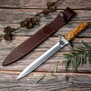 Cuchillo Cudeman 113-L hoja de acero inox MoVa de 24 cm empuñadura de asta de ciervo de 13 cm