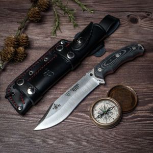 Cuchillo Cudeman 125-M JJSK2 hoja de acero Böhler N-695 de 15,5 cm empuñadura de micarta negra de 11,5 cm