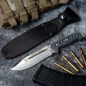 Cuchillo Cudeman 126-M SPARTAN Spartan hoja de acero inoxidable MoVa 1.4116 de 16 cm empuñadura de micarta negra de 14 cm