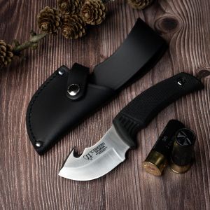 Cuchillo Cudeman 137-H HAAKON hoja de acero inoxidable MoVa 1.4116 de 7,5 cm empuñadura de caucho negro de 10,5 cm