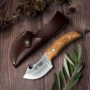 Cuchillo Cudeman 137-L HAAKON hoja de acero inoxidable MoVa 1.4116 de 7,5 cm empuñadura de madera de olivo de 10,5 cm