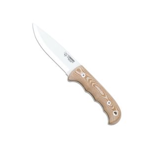 Cuchillo Cudeman 148-XC Bushcraft hoja de acero inoxidable Böhler N-695 de 11 cm empuñadura de micarta marrón de 11,5 cm