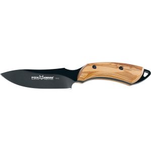Cuchillo FOX EUROPEAN HUNTER 1502 OL hoja de acero N690Co tipo drop-point de 9,5 cm y empuñadura de olivo de 11,5 cm